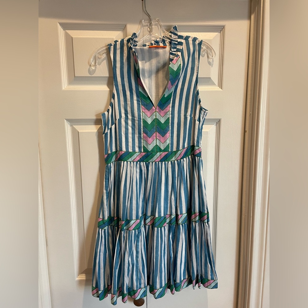 Striped Sleeveless Dress with bright pattern